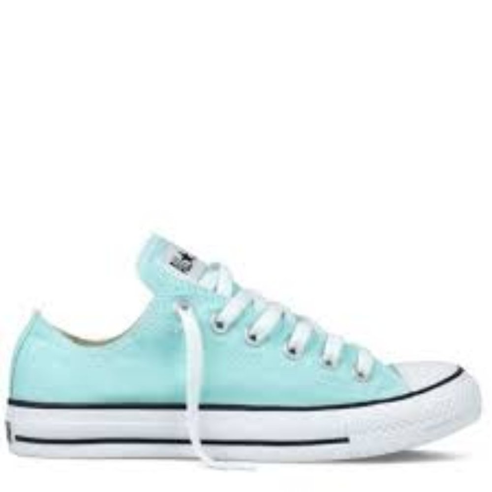 Converse Low Top Sneakers in Mint Teal with White